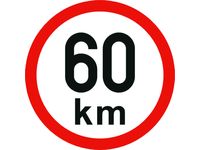 Samolepící štítek 60 km